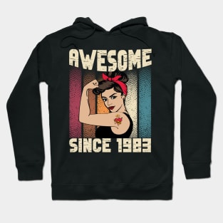 Awesome since 1983,39th Birthday Gift women 39 years old Birthday Hoodie